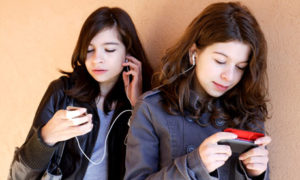 Young girls and their smartphones