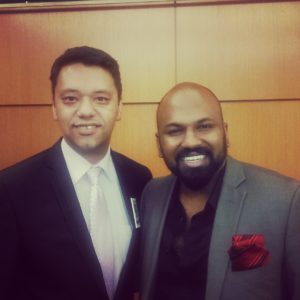 RJ Thomas with Dananjaya Hettiarachchi, World Champion in Public Speaking 2014 Toastmasters