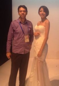 RT Thomas with Chinese model in Ningbo Fashion Fair 2013